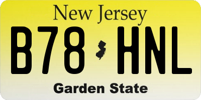 NJ license plate B78HNL