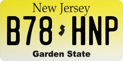 NJ license plate B78HNP