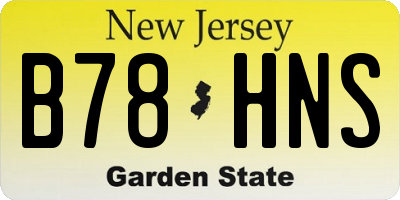 NJ license plate B78HNS