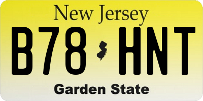 NJ license plate B78HNT