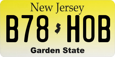 NJ license plate B78HOB
