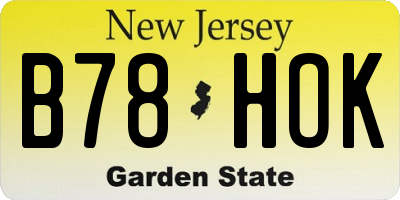 NJ license plate B78HOK
