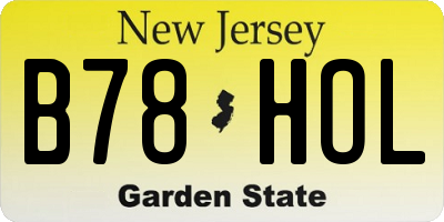 NJ license plate B78HOL