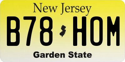 NJ license plate B78HOM