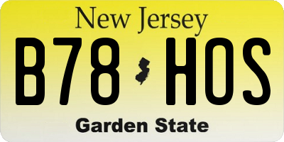 NJ license plate B78HOS