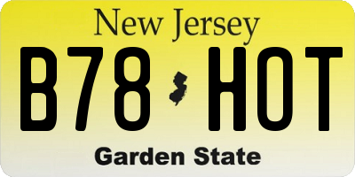NJ license plate B78HOT
