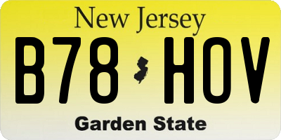 NJ license plate B78HOV
