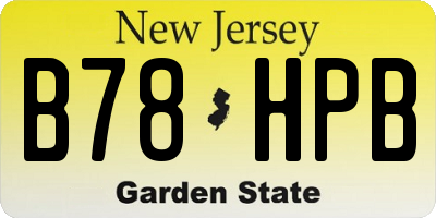NJ license plate B78HPB