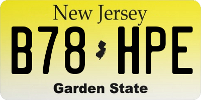 NJ license plate B78HPE
