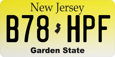 NJ license plate B78HPF