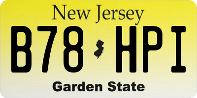 NJ license plate B78HPI