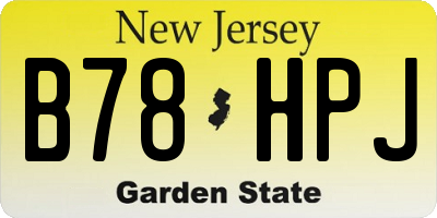 NJ license plate B78HPJ