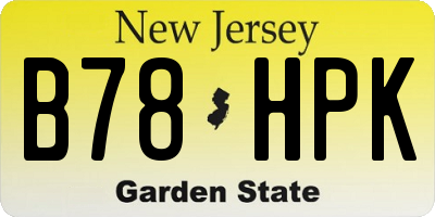 NJ license plate B78HPK