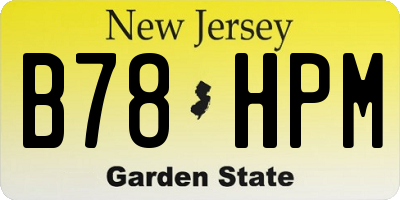 NJ license plate B78HPM