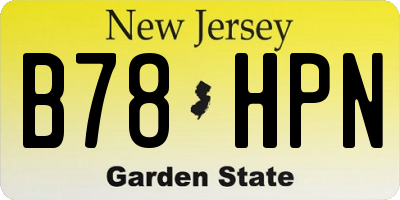 NJ license plate B78HPN