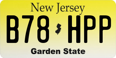 NJ license plate B78HPP