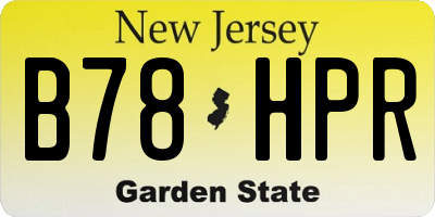 NJ license plate B78HPR