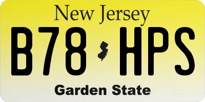NJ license plate B78HPS