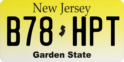 NJ license plate B78HPT