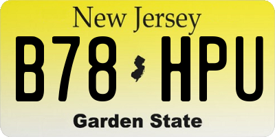 NJ license plate B78HPU