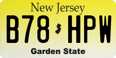 NJ license plate B78HPW