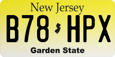 NJ license plate B78HPX