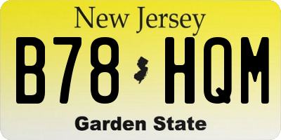 NJ license plate B78HQM