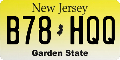 NJ license plate B78HQQ