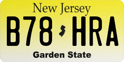 NJ license plate B78HRA