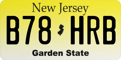 NJ license plate B78HRB