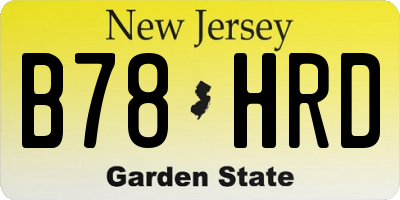 NJ license plate B78HRD