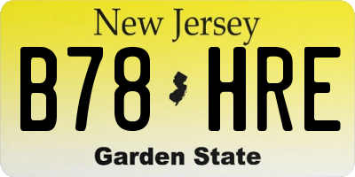 NJ license plate B78HRE