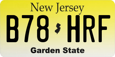 NJ license plate B78HRF
