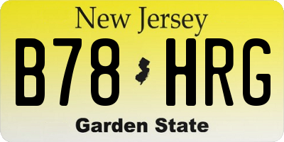 NJ license plate B78HRG