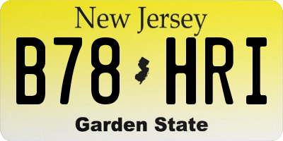 NJ license plate B78HRI