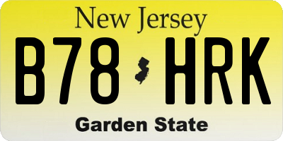 NJ license plate B78HRK