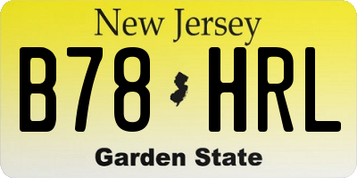 NJ license plate B78HRL