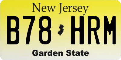 NJ license plate B78HRM