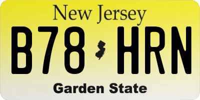 NJ license plate B78HRN