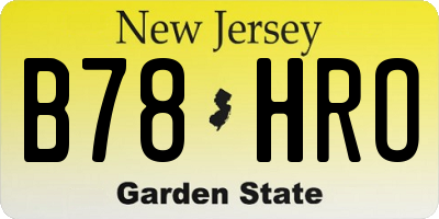 NJ license plate B78HRO