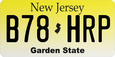NJ license plate B78HRP