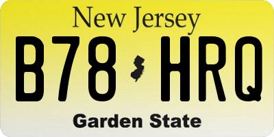 NJ license plate B78HRQ