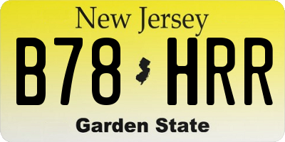 NJ license plate B78HRR