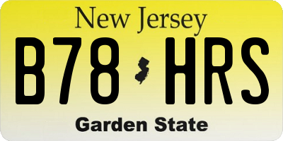 NJ license plate B78HRS