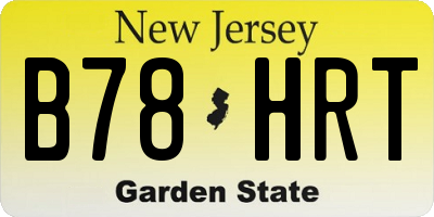 NJ license plate B78HRT