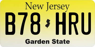 NJ license plate B78HRU