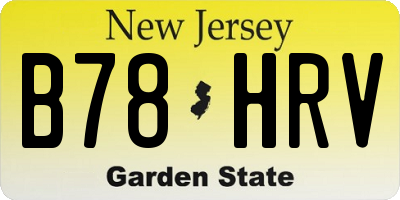 NJ license plate B78HRV