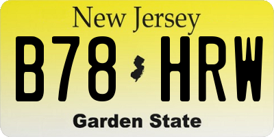 NJ license plate B78HRW