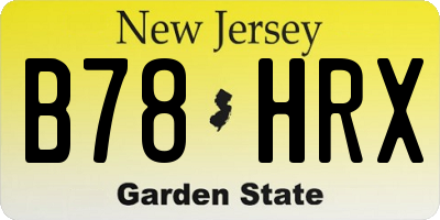 NJ license plate B78HRX