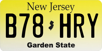 NJ license plate B78HRY